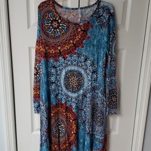 Dress, stretchy, pockets, long-sleeved